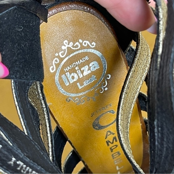 Jeffrey Campbell Handmade Ibiza Last Gold Marly Heels Size 7 Women - Picture 10 of 15